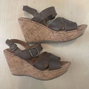Born Cork Platform Wedge Sandal - 7